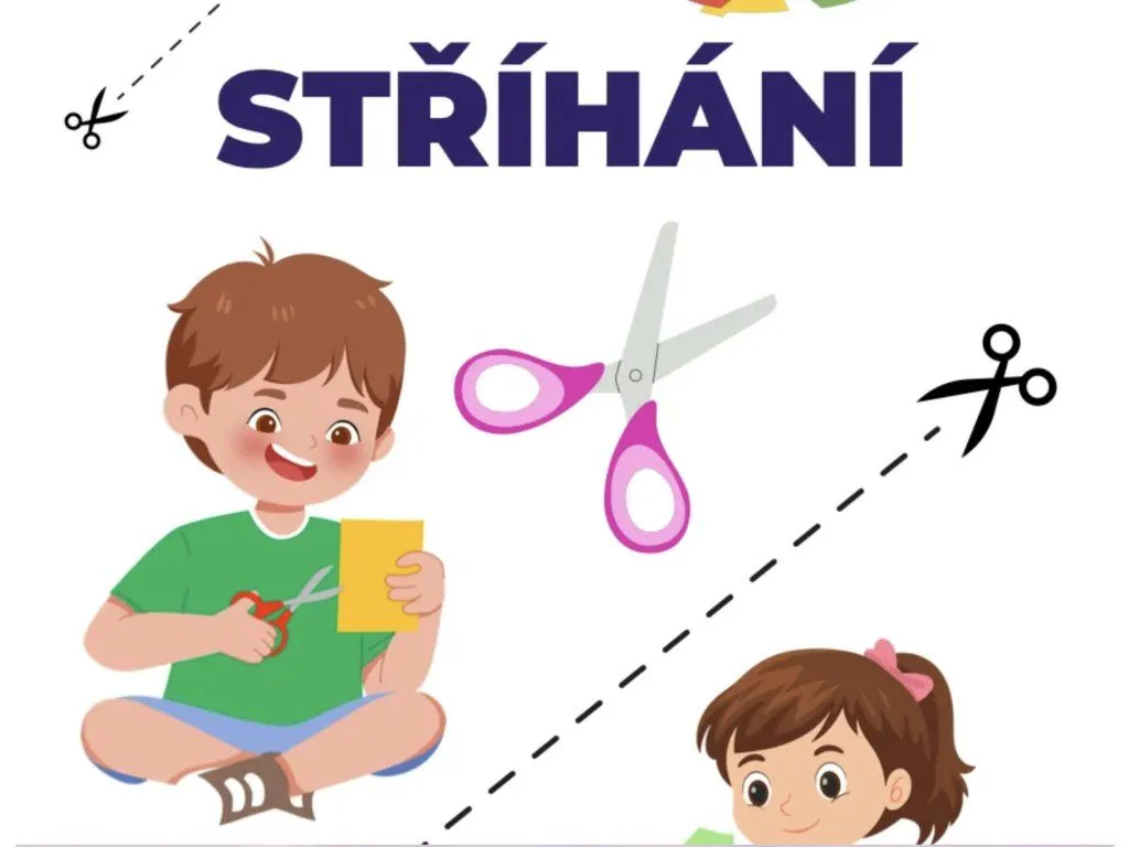 Stříhání pro děti — hravé pracovní listy pro nácvik práce s nůžkami