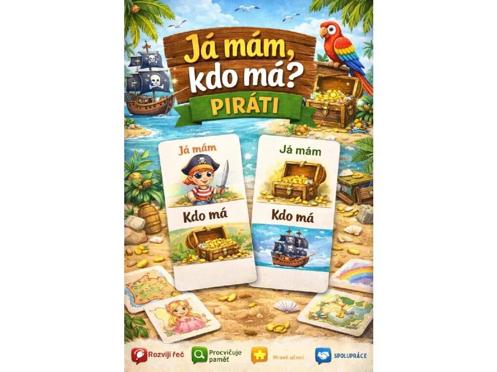 Já mám, kdo má? Piráti — karetní hra pro děti na rozvoj slovní zásoby
