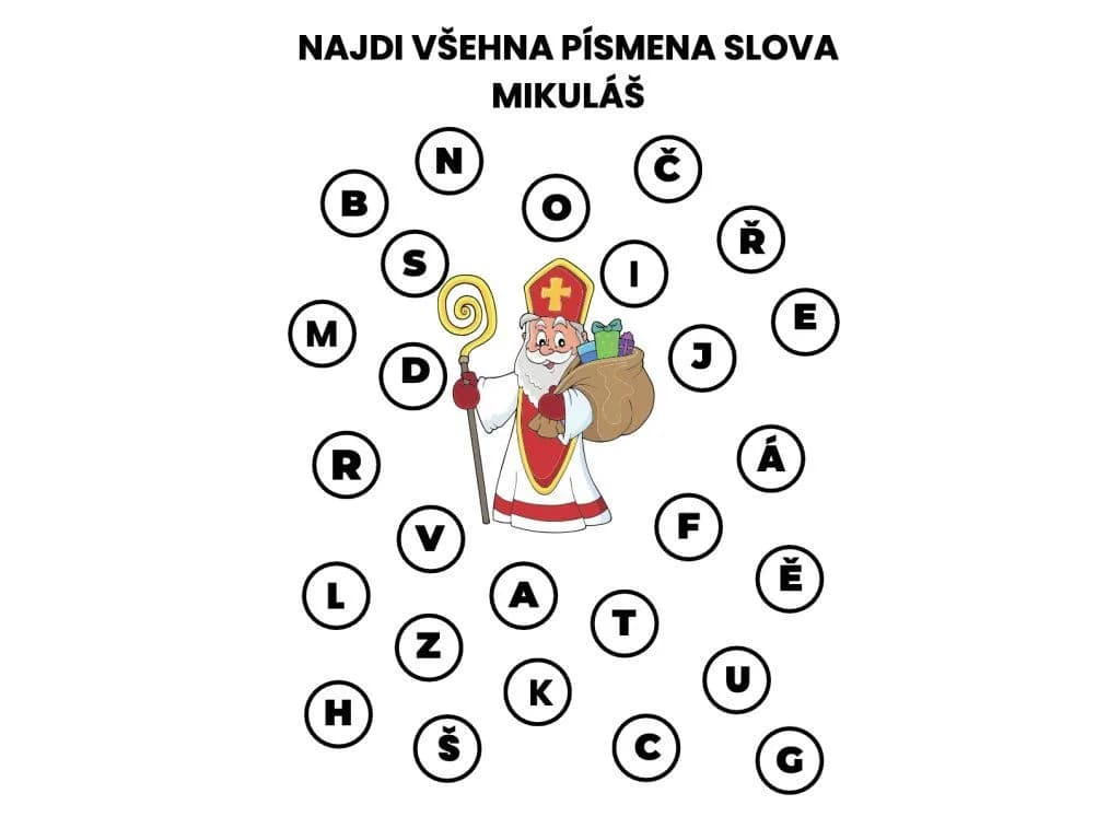 Mikuláš — výukový balíček pro MŠ a ZŠ | Pracovní listy a hry