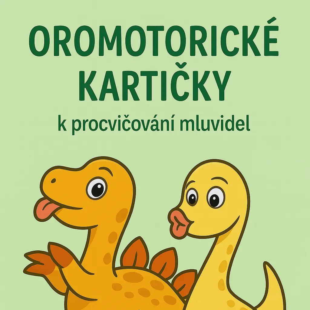 Dinosauři — oromotorické kartičky pro děti | cvičení jazýčku jako dino výprava